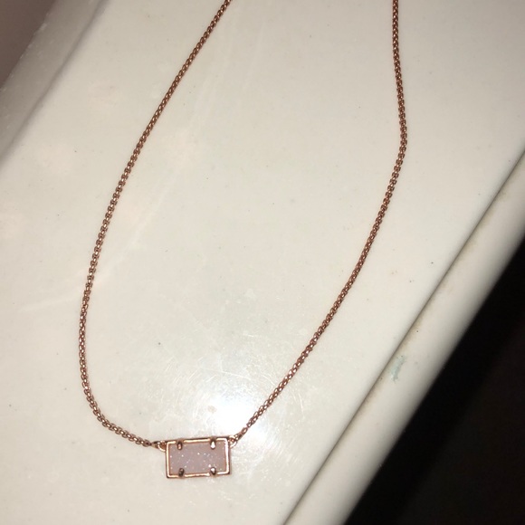 Kendra Scott Jewelry - Rose gold druzy Kendra Scott bar necklace